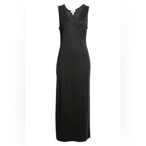 Women’s Open Edit Elegant Black Sleeveless v-neck Maxi Dress Black